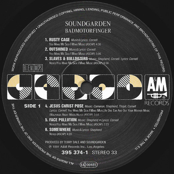 Soundgarden : Badmotorfinger (LP, Album, RE)