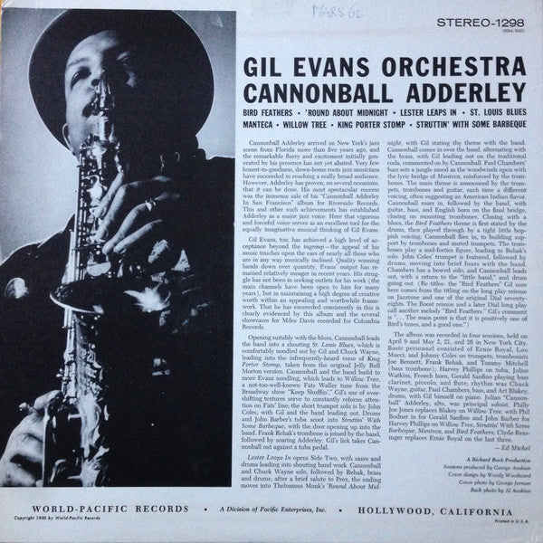 Gil Evans And His Orchestra Featuring Cannonball Adderley : Gil Evans Orchestra Featuring Cannonball Adderley (LP, Album, RE)