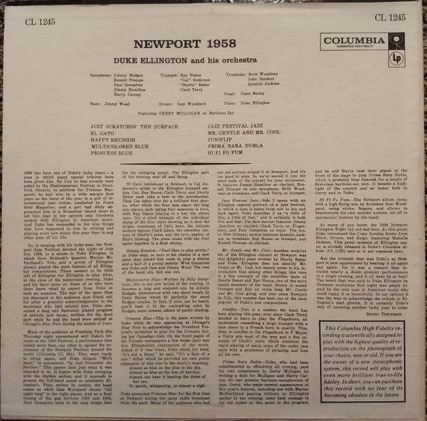 Duke Ellington And His Orchestra : Newport 1958 (LP, Album, Mono)