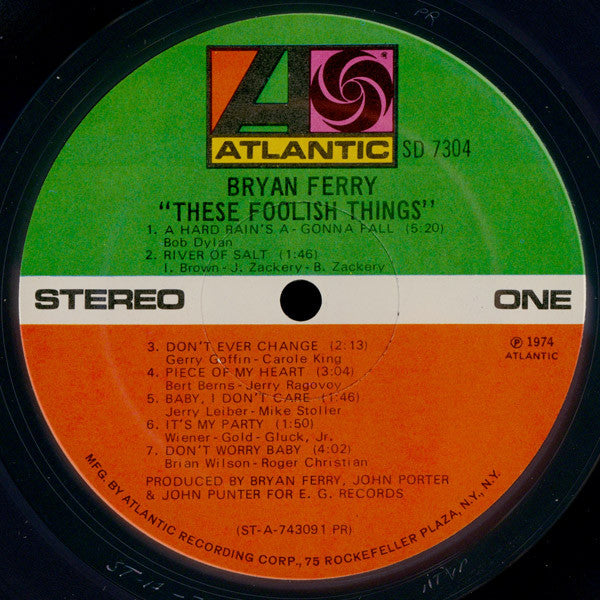 Bryan Ferry : These Foolish Things (LP, Album, PR)