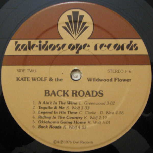 Kate Wolf & The Wildwood Flower : Back Roads (LP, Album, RE, PRC)