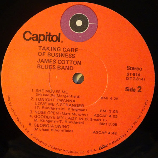 The James Cotton Blues Band : Taking Care Of Business (LP, Album, Jac)