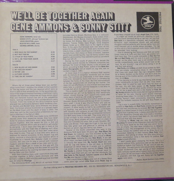 Gene Ammons / Sonny Stitt : We'll Be Together Again (LP, Album, RE)