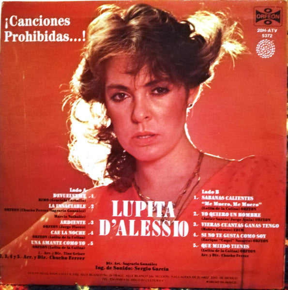 Lupita D'Alessio : Canciones Prohibidas (LP, Comp)