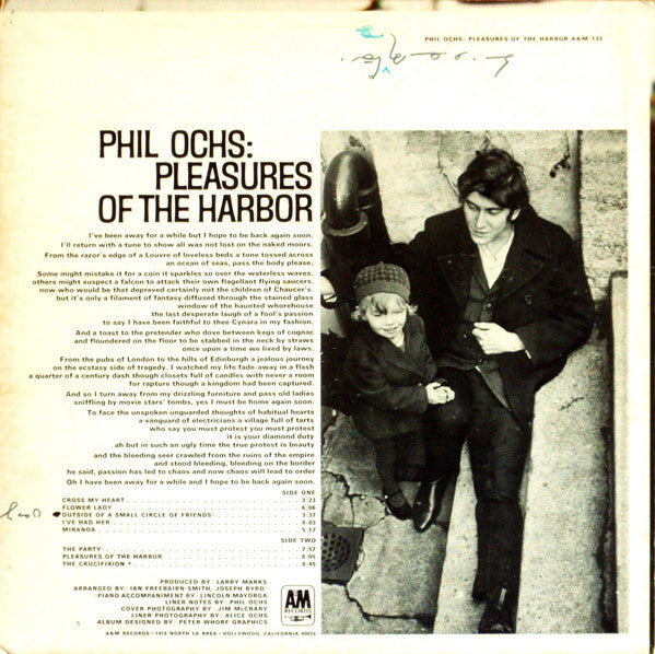 Phil Ochs : Pleasures Of The Harbor (LP, Album, RE, Mon)