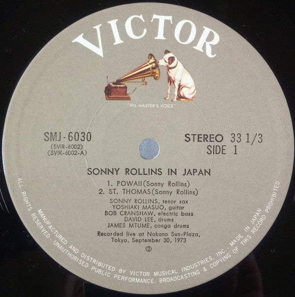 Sonny Rollins : Sonny Rollins In Japan (LP, Album, Red)