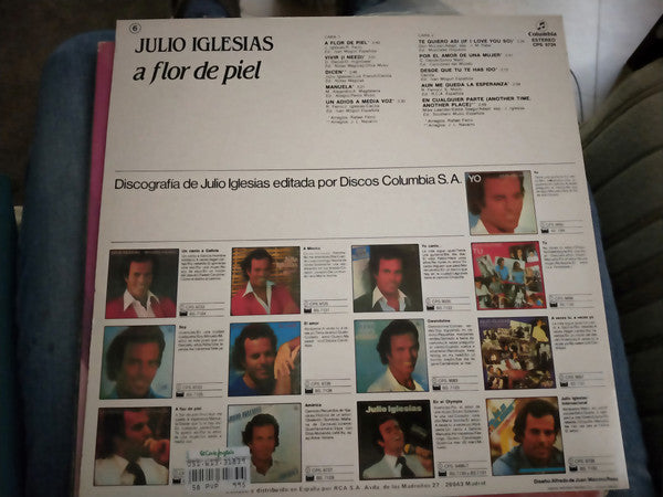 Julio Iglesias : A Flor De Piel (LP, Album, RE)