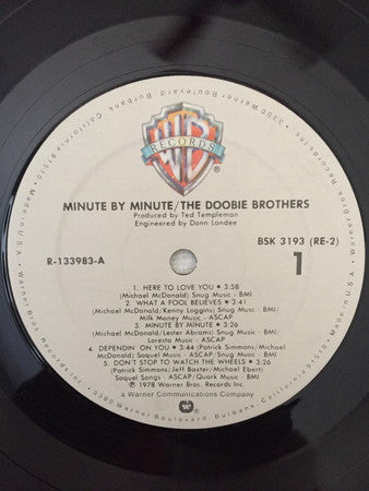 The Doobie Brothers : Minute By Minute (LP, Album, Club, RCA)