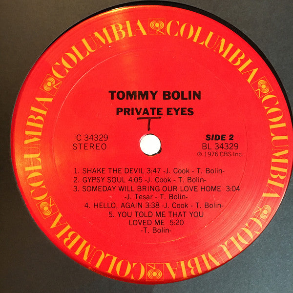 Tommy Bolin : Private Eyes (LP, Album, San)