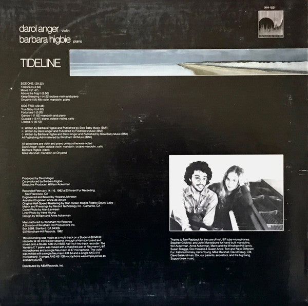 Darol Anger - Barbara Higbie : Tideline (LP, Album, EMW)