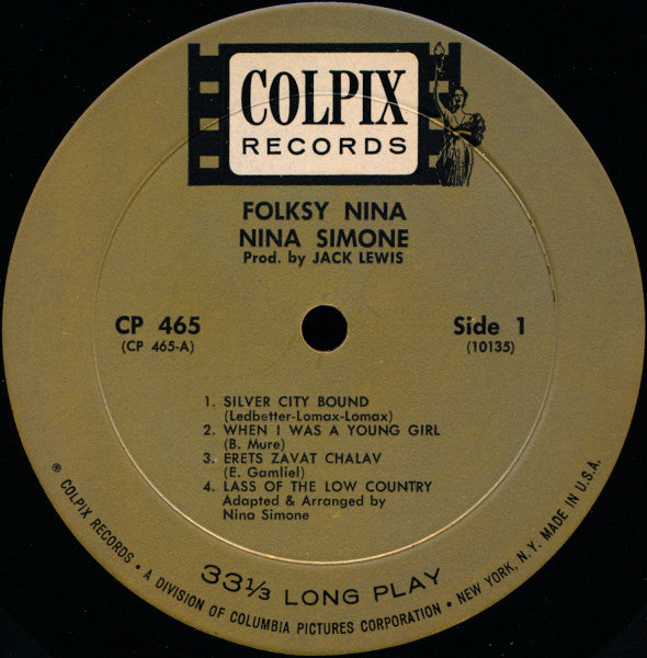 Nina Simone : Folksy Nina (LP, Album, Mono, Mon)