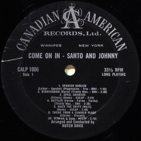 Santo & Johnny : Come On In (LP, Album, Mono)