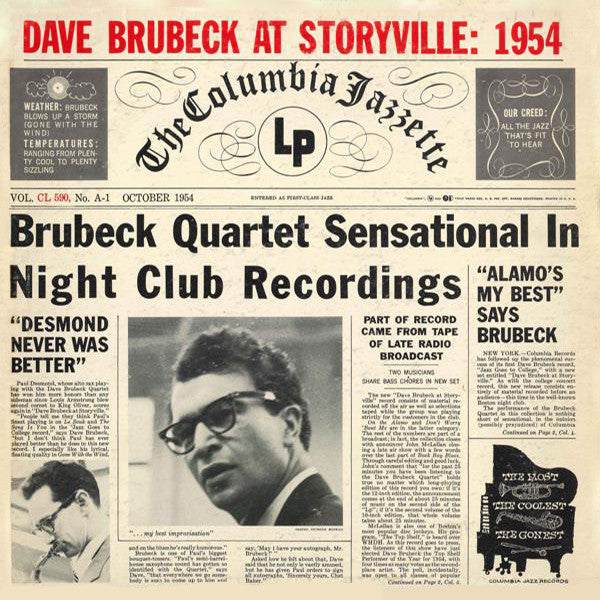 The Dave Brubeck Quartet : Dave Brubeck At Storyville: 1954 (LP, Album, Mono, Bri)