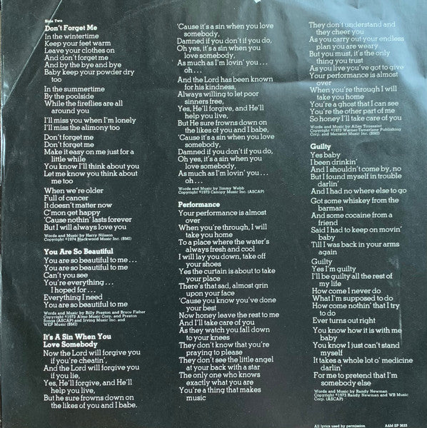 Joe Cocker : I Can Stand A Little Rain (LP, Album, Promo, Mon)