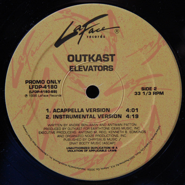 OutKast : Elevators (Me & You) (12", Promo)