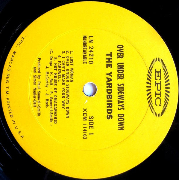 The Yardbirds : Over Under Sideways Down (LP, Album, Mono, San)