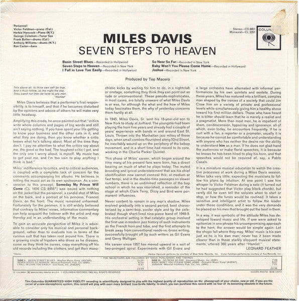Miles Davis : Seven Steps To Heaven (LP, Album, Mono, Pit)