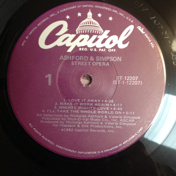 Ashford & Simpson : Street Opera (LP, Album, Jac)