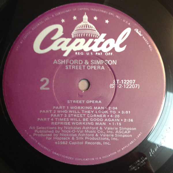 Ashford & Simpson : Street Opera (LP, Album, Jac)
