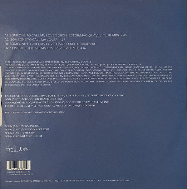 Janet Jackson : Someone To Call My Lover (12", Single)