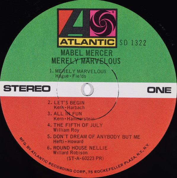 Mabel Mercer : Merely Marvelous (LP, RE)