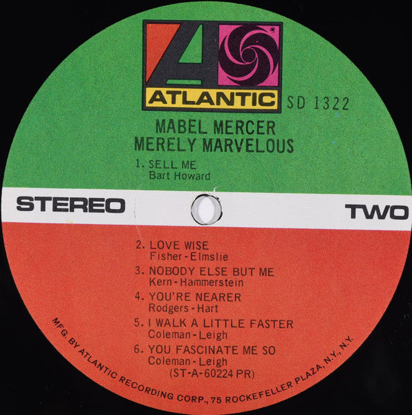 Mabel Mercer : Merely Marvelous (LP, RE)