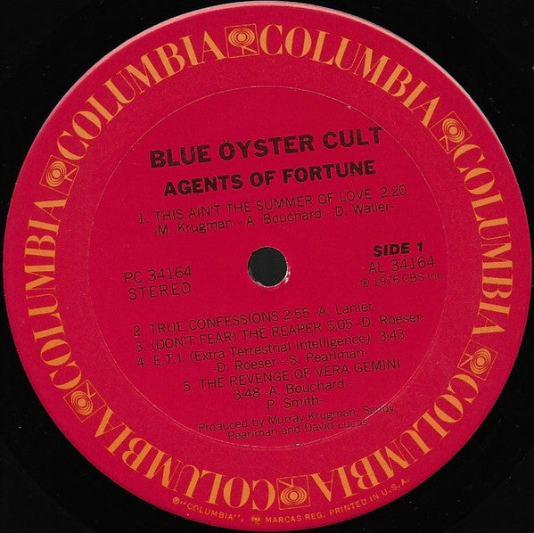 Blue Öyster Cult : Agents Of Fortune (LP, Album, Ter)