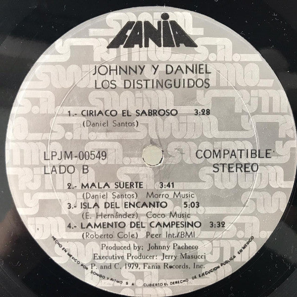Johnny Pacheco Y Daniel Santos : Los Distinguidos (LP, Album)