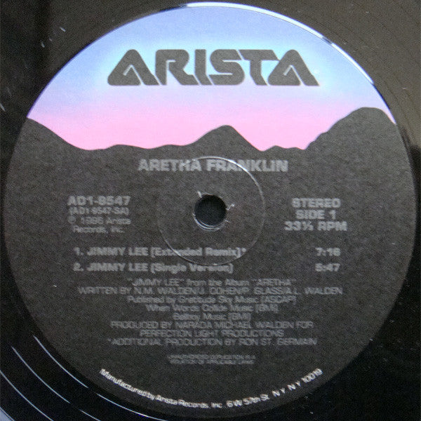 Aretha Franklin : Jimmy Lee / Aretha Megamix (12")