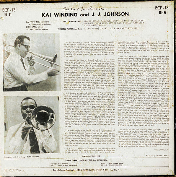 Kai Winding + J.J. Johnson : K + J.J. (LP, Album, Mono)