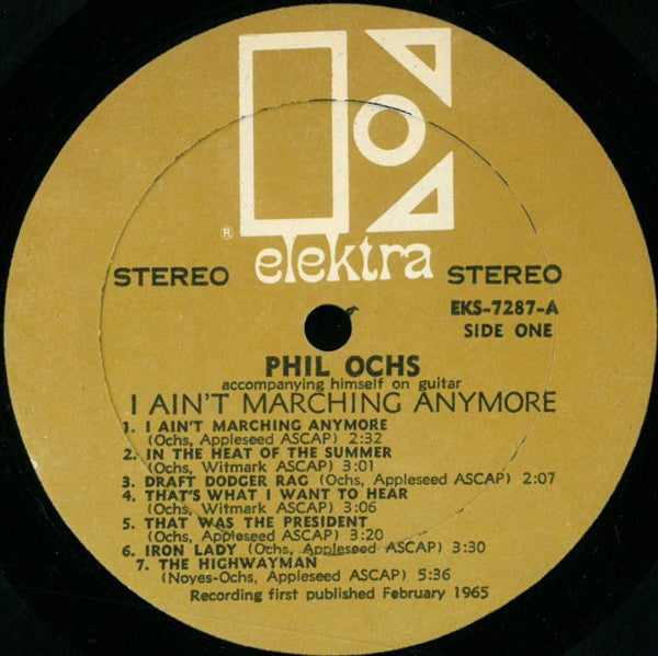 Phil Ochs : I Ain't Marching Anymore (LP, Album, RE)