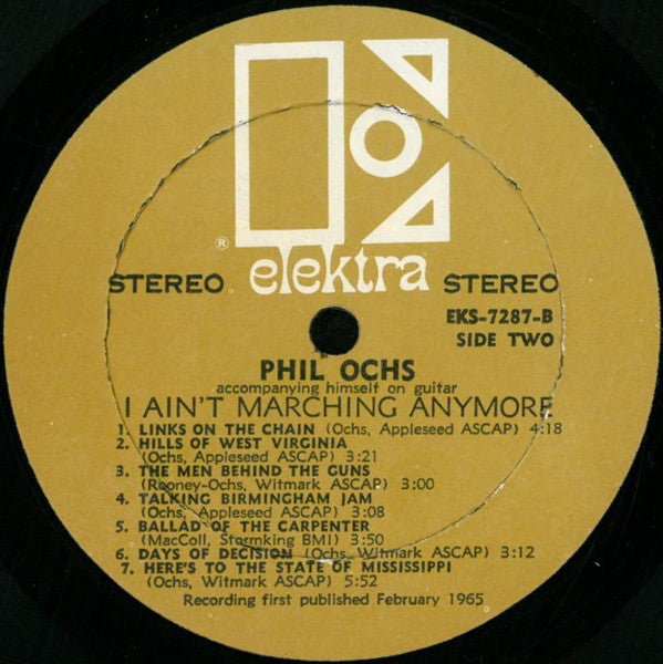 Phil Ochs : I Ain't Marching Anymore (LP, Album, RE)
