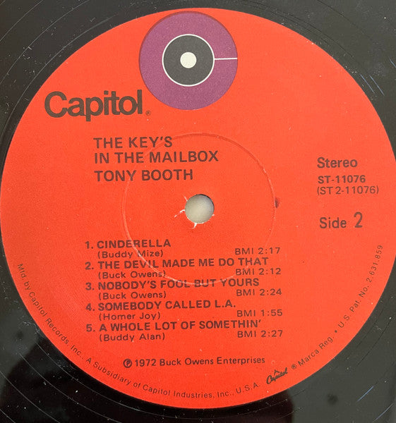 Tony Booth : The Key's In The Mailbox (LP, Album, Jac)