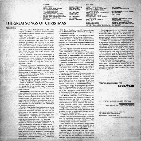 Various : The Great Songs Of Christmas (By Great Artists Of Our Time), Album Six (LP, Comp, Mono, Ltd)