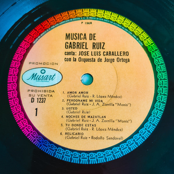 José Luis Caballero : Música De Gabriel Ruiz! (LP, Album, Mono, Promo)