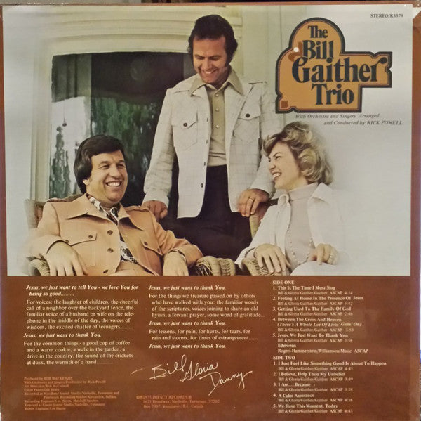 The Bill Gaither Trio : Jesus, We Just Want To Thank You (LP, Album)