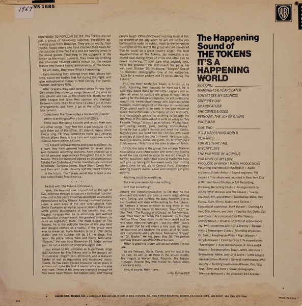 The Tokens : It's A Happening World (LP, Album, Ter)