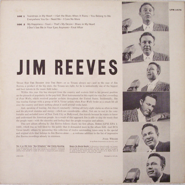 Jim Reeves : Jim Reeves (LP, Album, Mono, Ind)