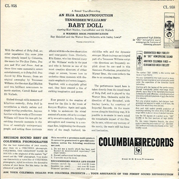 Ray Heindorf And The Warner Bros. Studio Orchestra With Smiley Lewis : Baby Doll (LP, Album, Mono, RE)