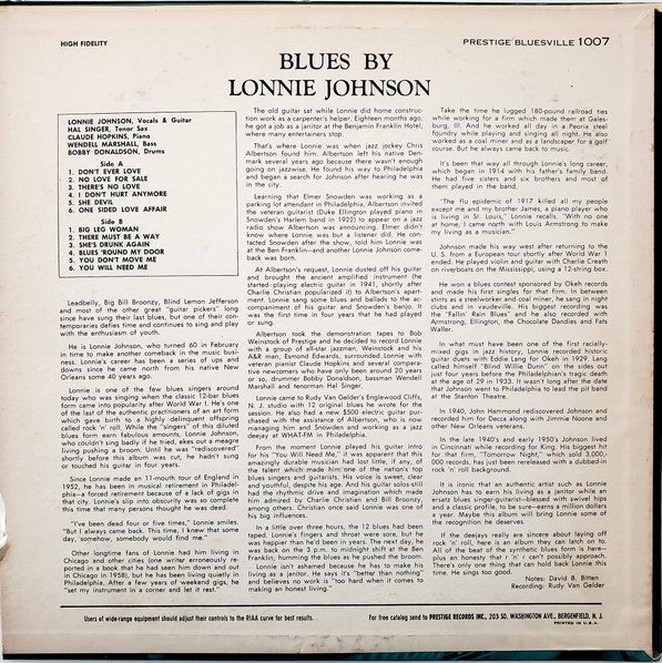 Lonnie Johnson (2) : Blues By Lonnie Johnson (LP, Album)