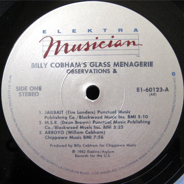 Billy Cobham's Glass Menagerie : Observations & (LP, Album, AR)