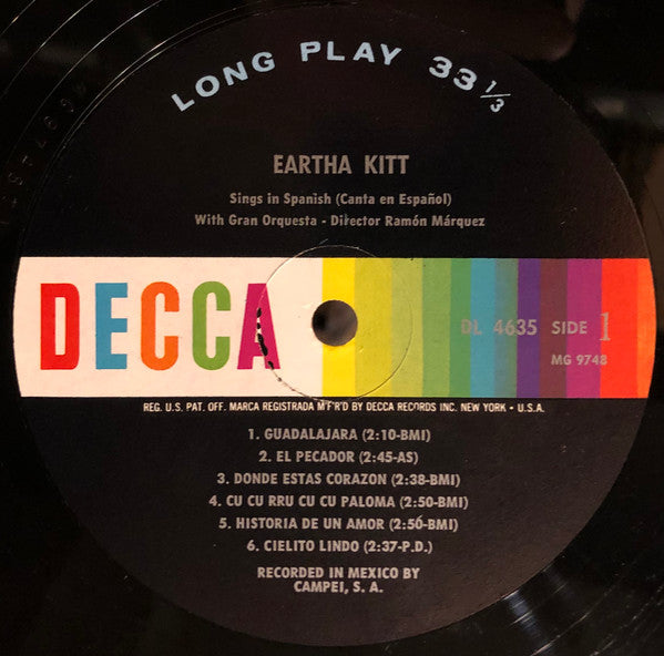 Eartha Kitt With Gran Orquesta : Sings In Spanish (Canta En Español) (LP, Album, Mono)