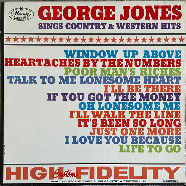 George Jones (2) : Sings Country & Western Hits (LP, Album, Mono)