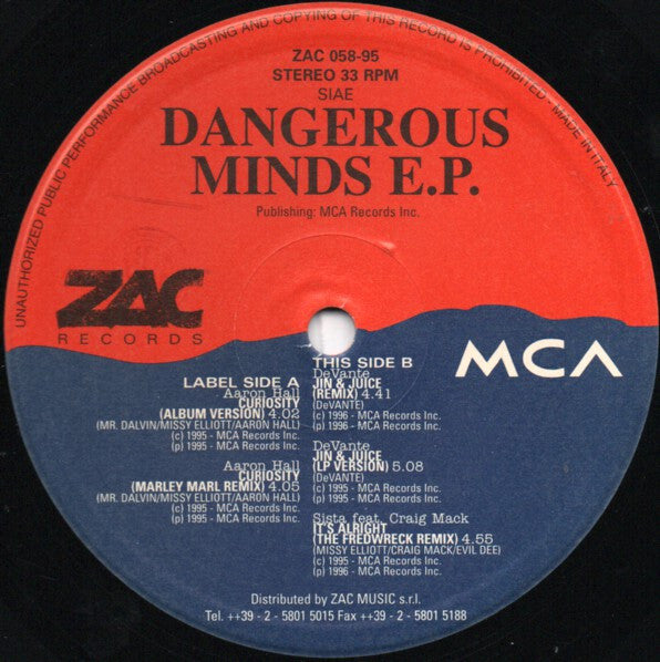 Various : Dangerous Minds (The Remix EP) (12", EP, Mixed)
