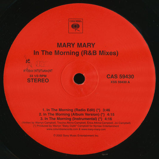Mary Mary : In The Morning (R&B Mixes) (12")