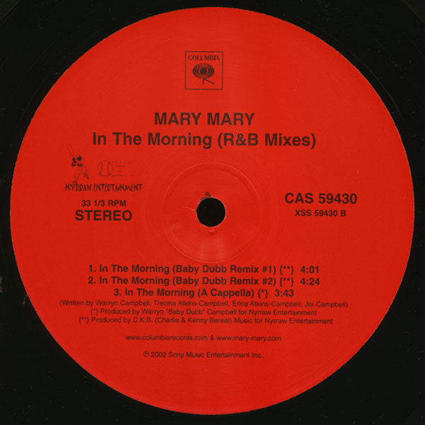 Mary Mary : In The Morning (R&B Mixes) (12")