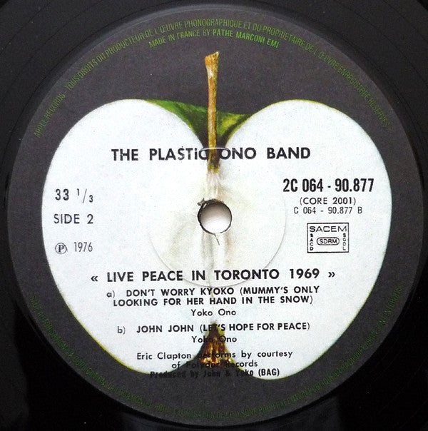 The Plastic Ono Band : Live Peace In Toronto 1969 (LP, Album, RE)