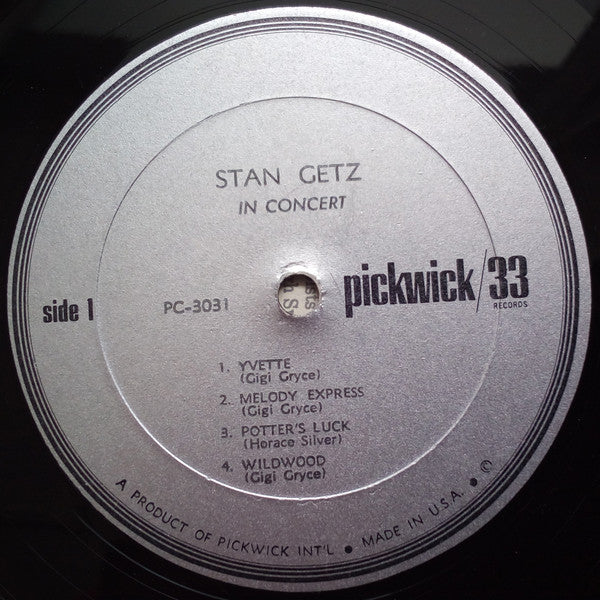 Stan Getz : Stan Getz In Concert (LP, Album, Mono)