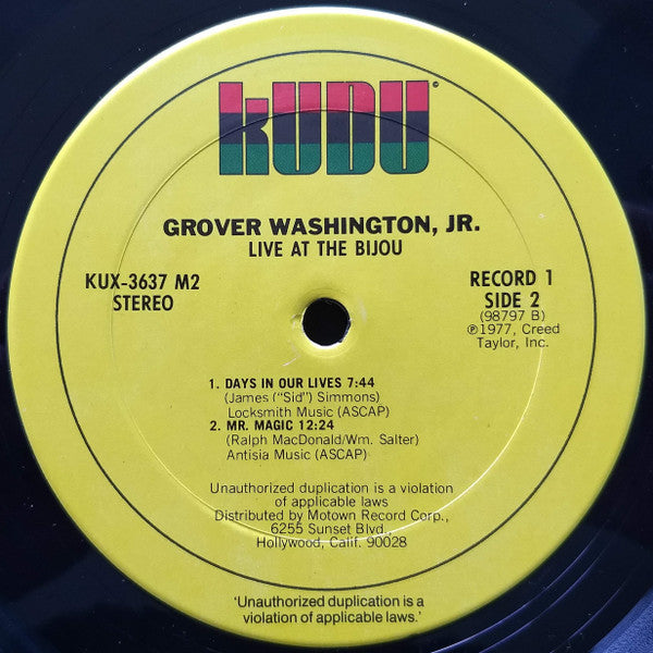Grover Washington, Jr. : Live At The Bijou (2xLP, Album, San)