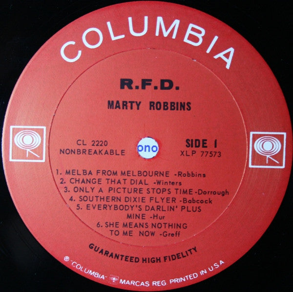 Marty Robbins : R.F.D. (LP, Album, Mono)